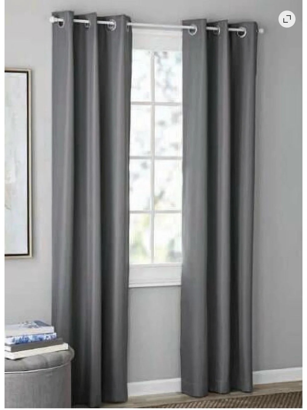 Mainstays Gray Grommet Blackout Curtain Panels-4 panels